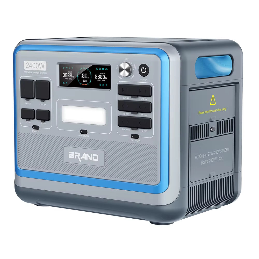 Emergency Energy Storage Supply Solar Generator Battery Backup Emergency Camping Outdoor 2400W Portable Powerstation