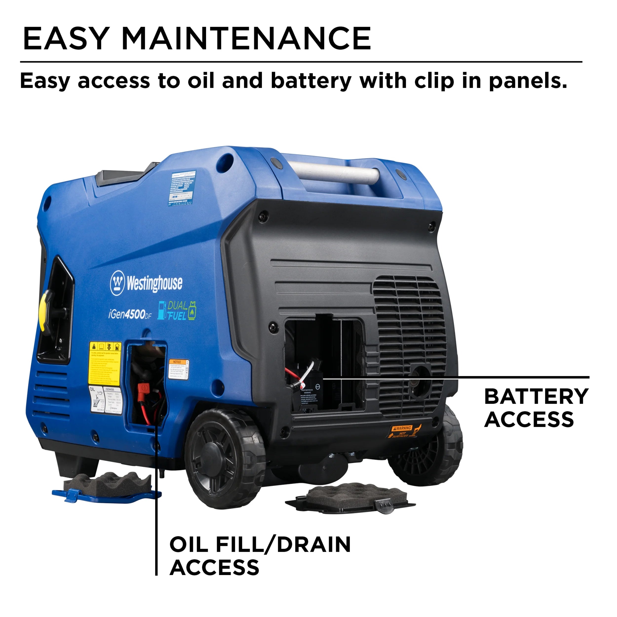 4500 Peak Watt Electric Start Dual Fuel Portable Inverter Generator with RV Outlet