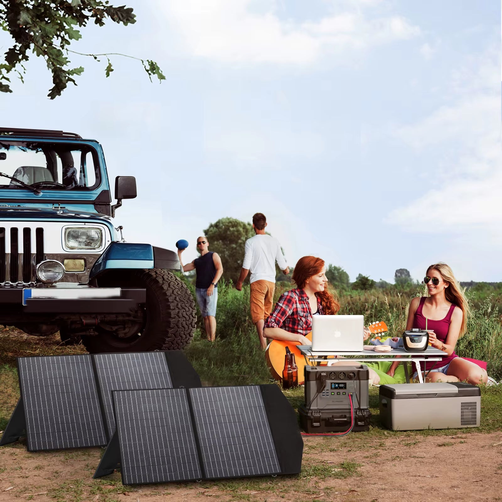 S2000 Solar Generator 1500Wh / 2000W with 400W Portable Solar Panel, Portable Power Station for Home Backup Outdoors
