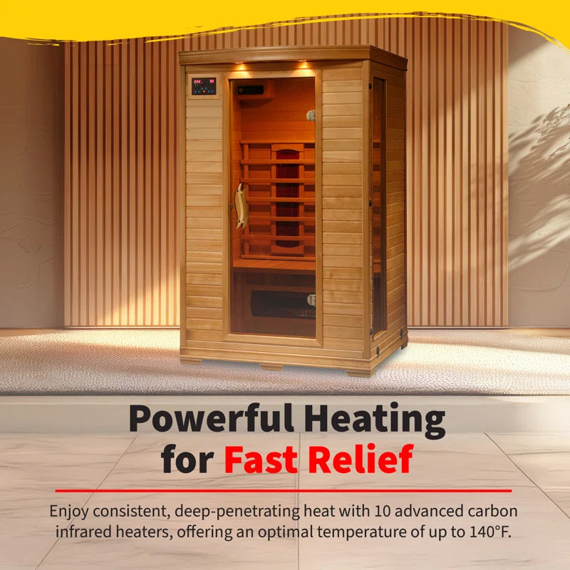 2-Person Hemlock Infrared Sauna with 5 Ceramic Heaters
