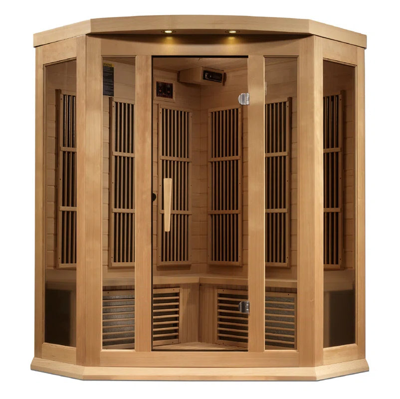 Dynamic Infrared  3 - Person Bluetooth Compatible FAR Infrared Sauna in Hemlock