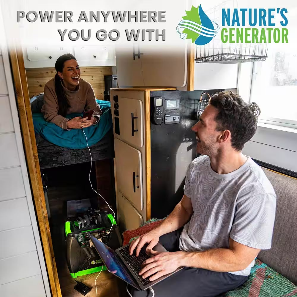 ELITE 3600-Watt/5760W Peak Push Button Start Solar Powered Portable Generator with Two 100W Solar Panels